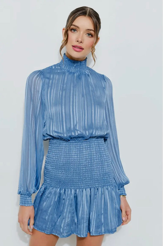 LEAH SKY BLUE MINI DRESS