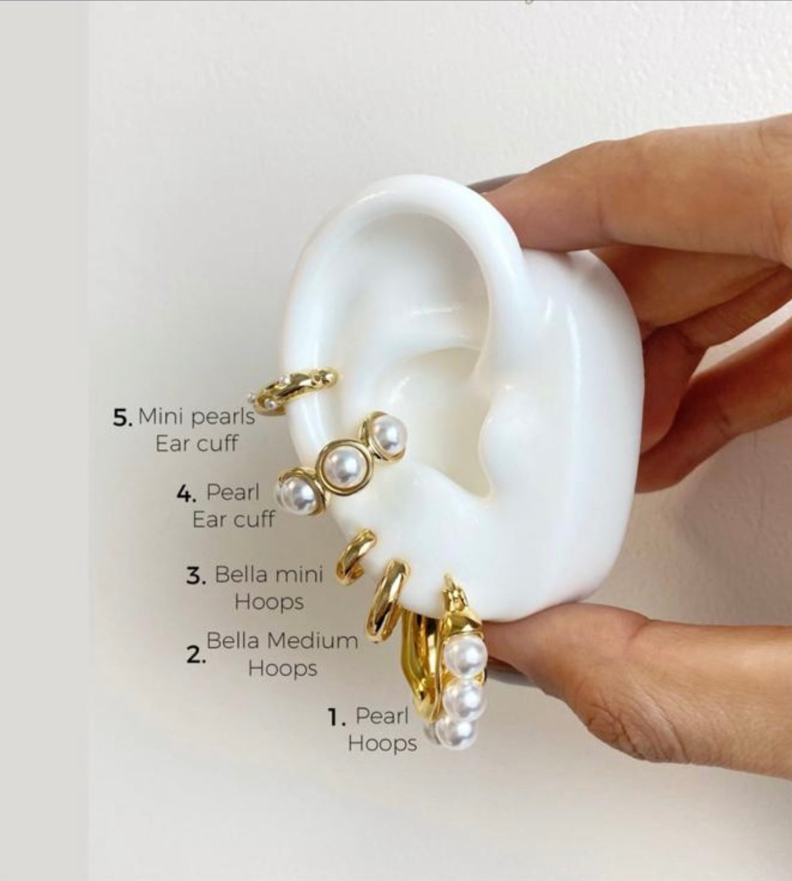 Mini pearls ear cuff #5