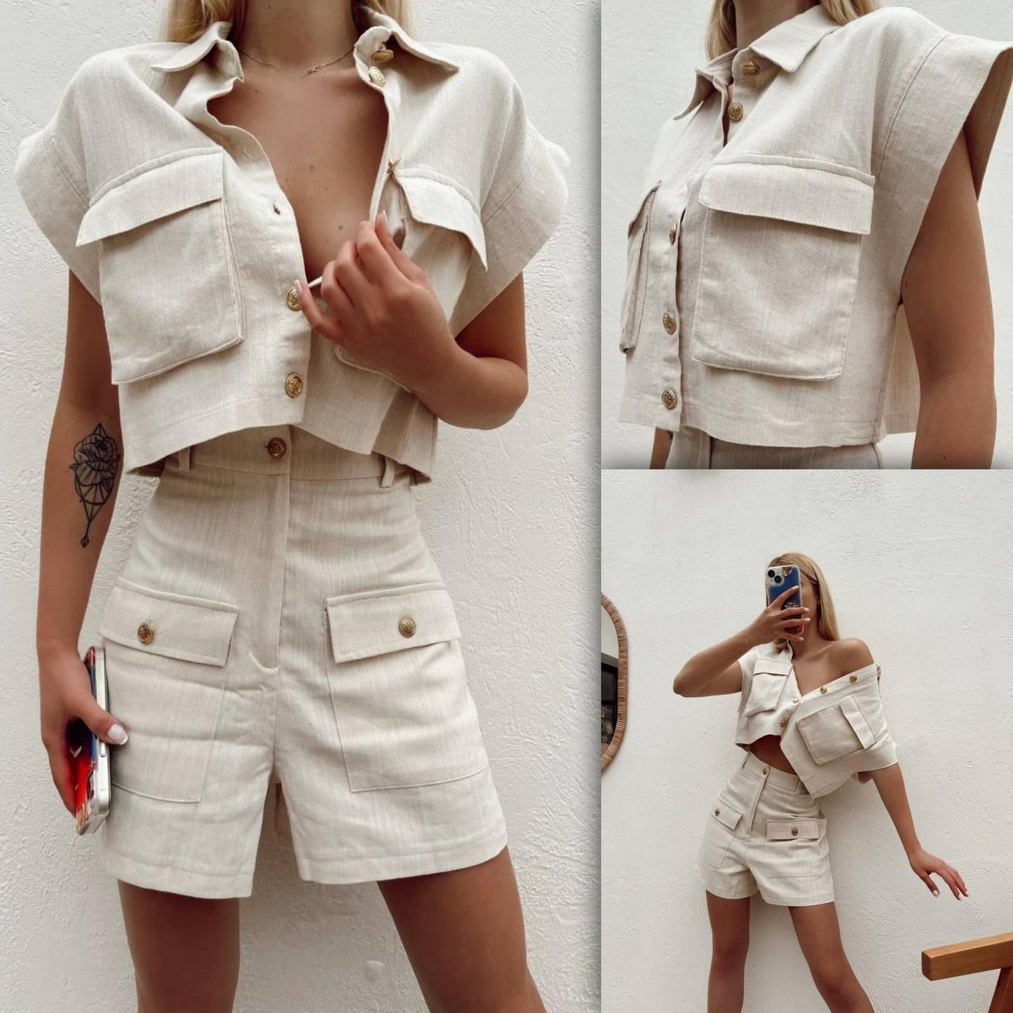 OAT LINEN SHORT SET